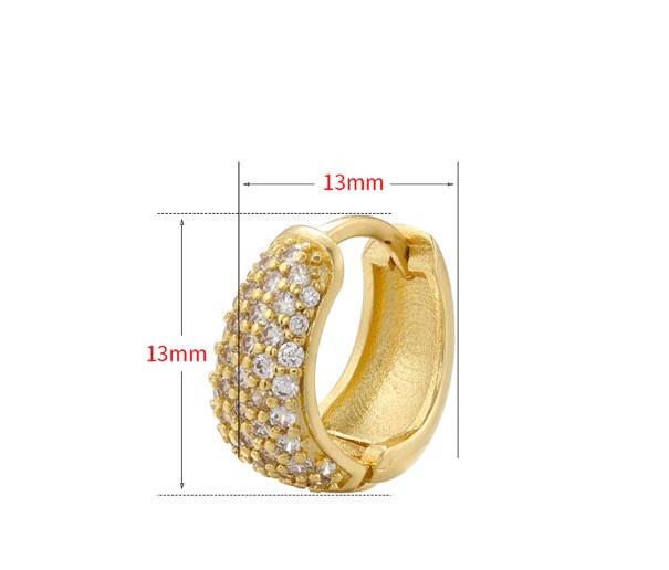 1 Pair Elegant Luxurious Shiny U Shape Plating Inlay Copper Zircon 18k Gold Plated Earrings display picture 5