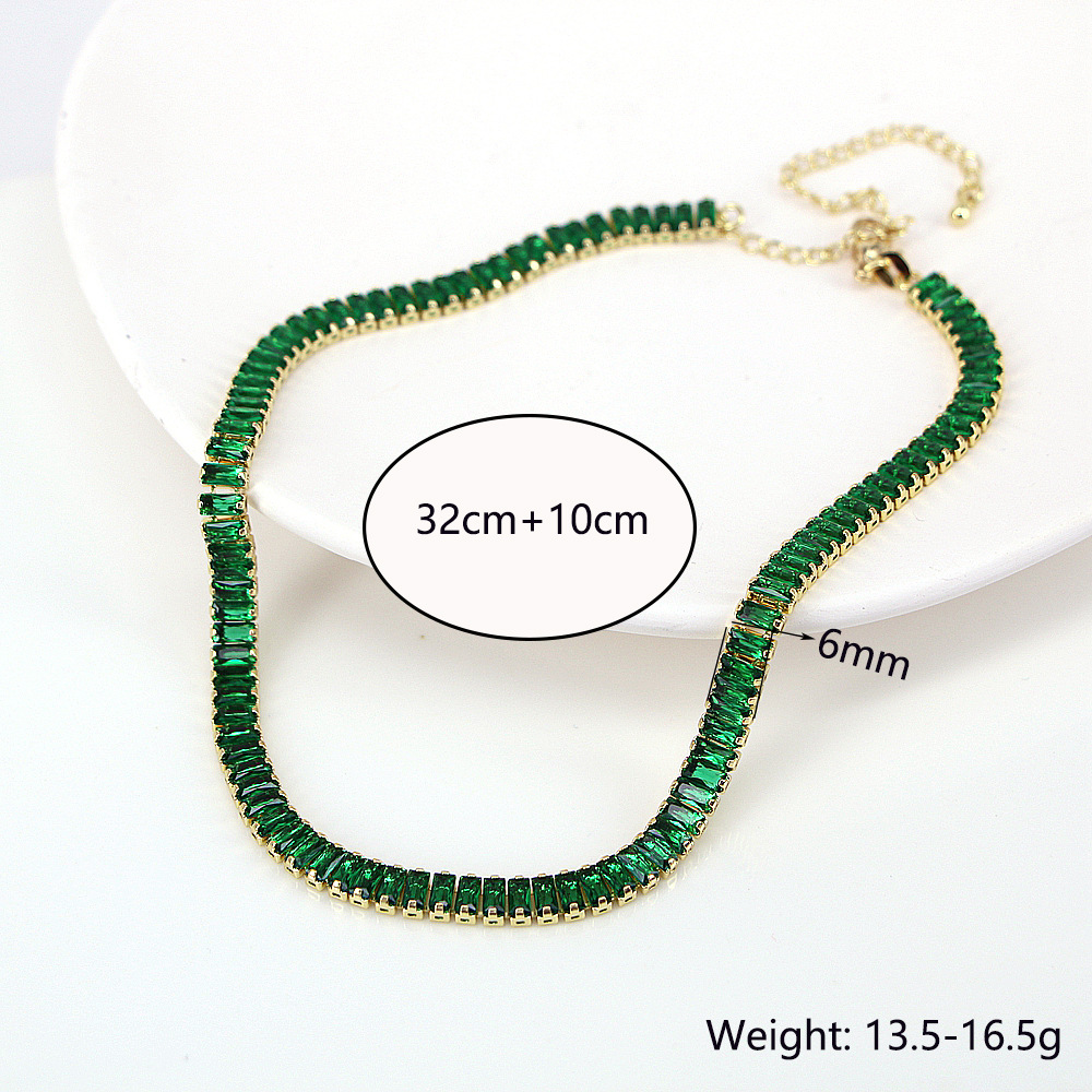 Wholesale Sweet Geometric 304 Stainless Steel Copper Inlay K Gold Plated Zircon Necklace display picture 6