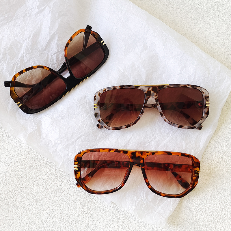 Ig Style Vacation Leopard Pc Resin Toad Glasses Full Frame Men's Sunglasses display picture 3