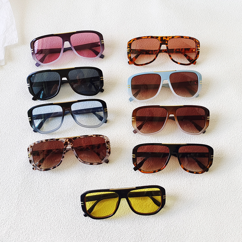 Ig Style Vacation Leopard Pc Resin Toad Glasses Full Frame Men's Sunglasses display picture 6