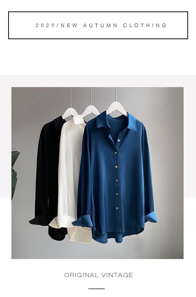 Women's Blouse Long Sleeve Blouses Button Simple Style Classic Style Simple Solid Color display picture 2
