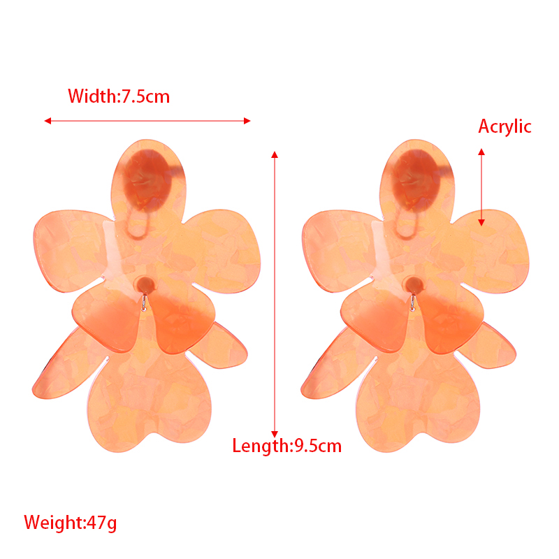 1 Pair Ig Style Elegant Flower Carving Arylic Drop Earrings display picture 1