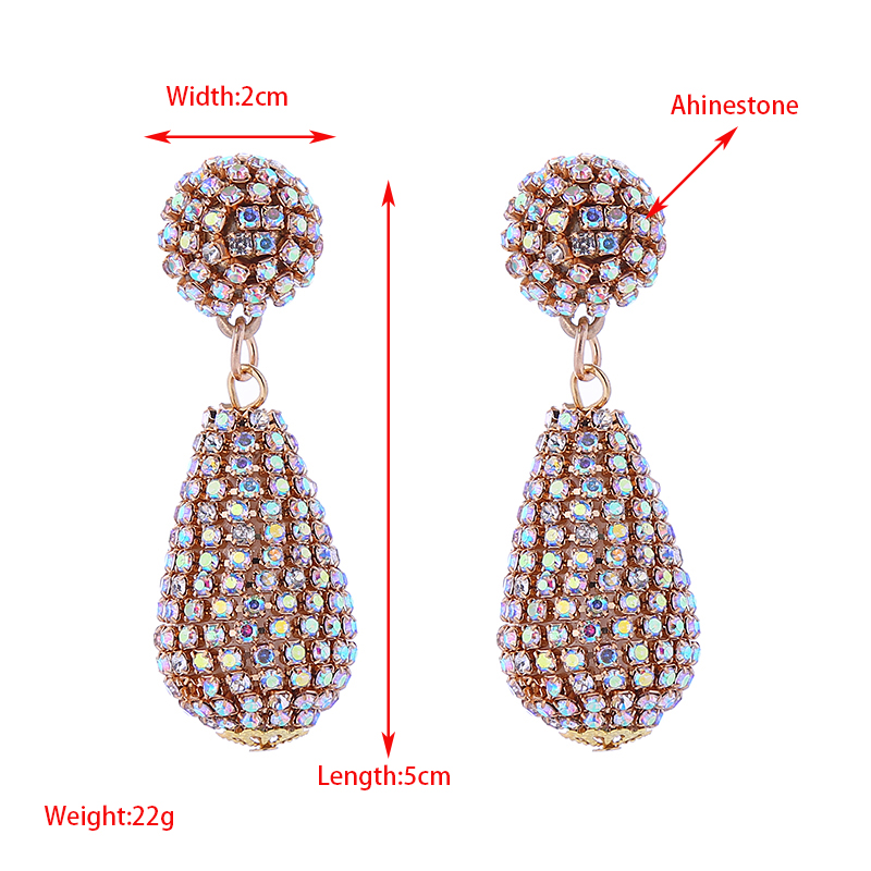 1 Pair Elegant Geometric Inlay Rhinestone Rhinestones Drop Earrings display picture 1