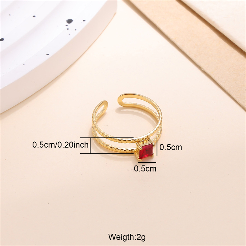 Lady Solid Color Stainless Steel Plating Inlay Zircon 18k Gold Plated Open Rings display picture 2