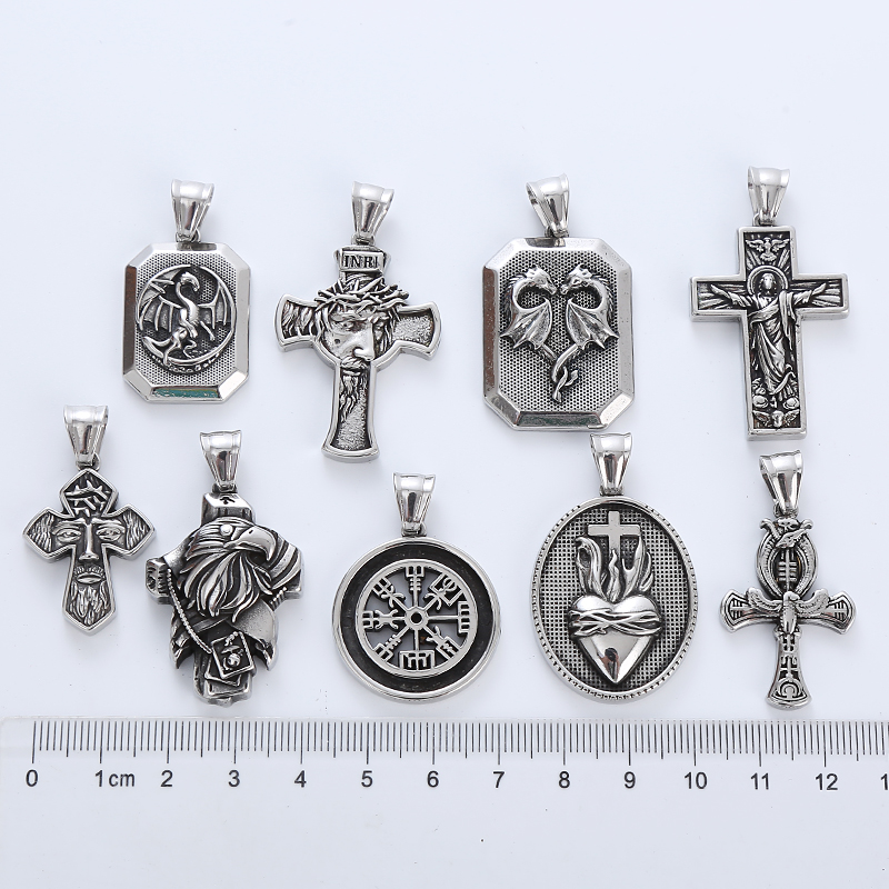Punk Cool Style Cross 304 Stainless Steel No Inlaid Men'S Necklace Pendant display picture 10