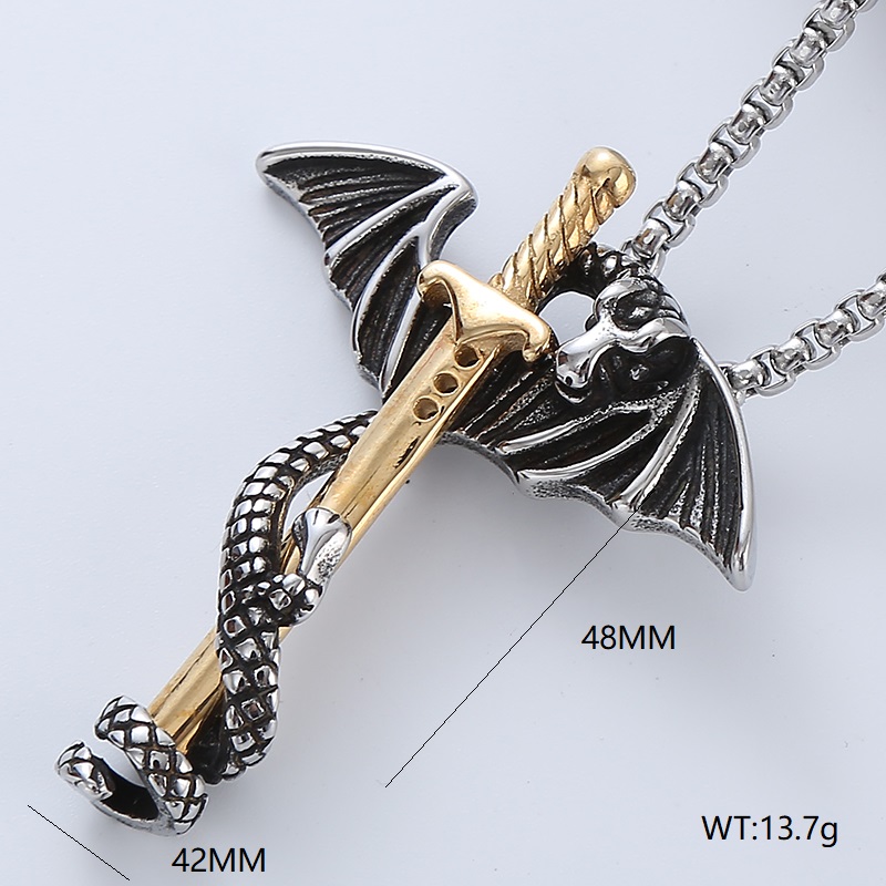 Style Vintage Punk Géométrique Crâne Acier Inoxydable Hommes Pendentif display picture 7