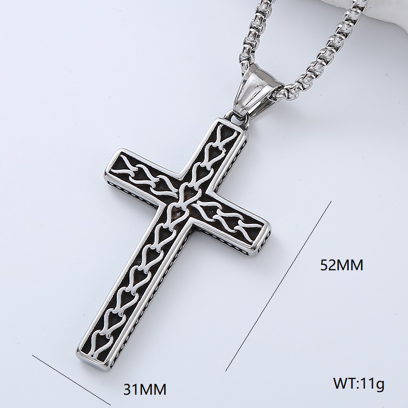 Rock Streetwear Cross Stainless Steel Men's Pendant Necklace display picture 1