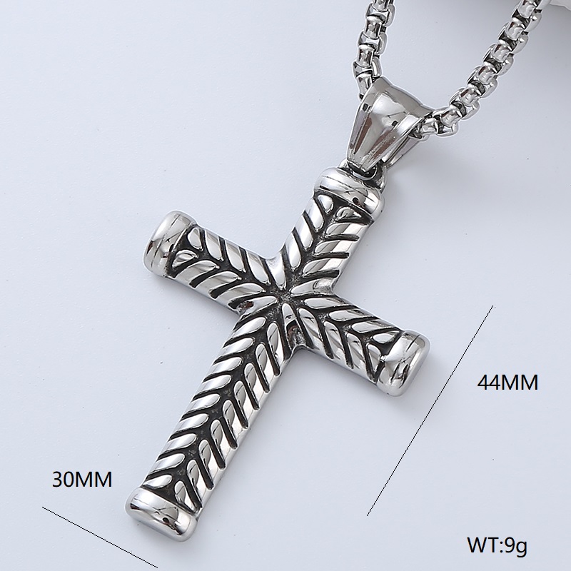 Rock Streetwear Cross Stainless Steel Men's Pendant Necklace display picture 6