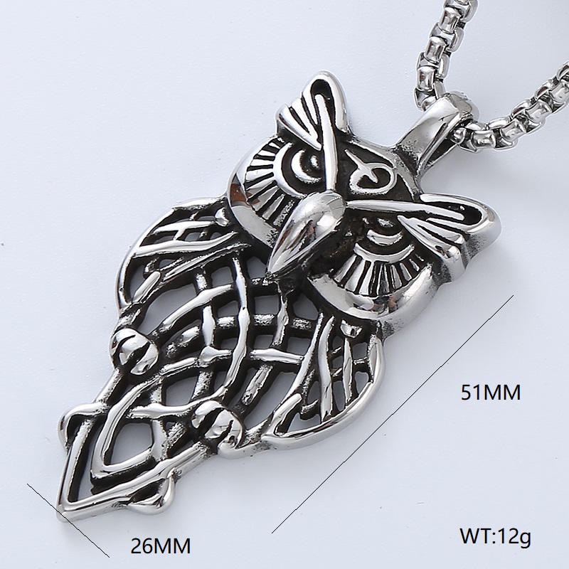 Vintage Style Punk Streetwear Moon Eagle 304 Stainless Steel No Inlaid Men'S Necklace Pendant display picture 8
