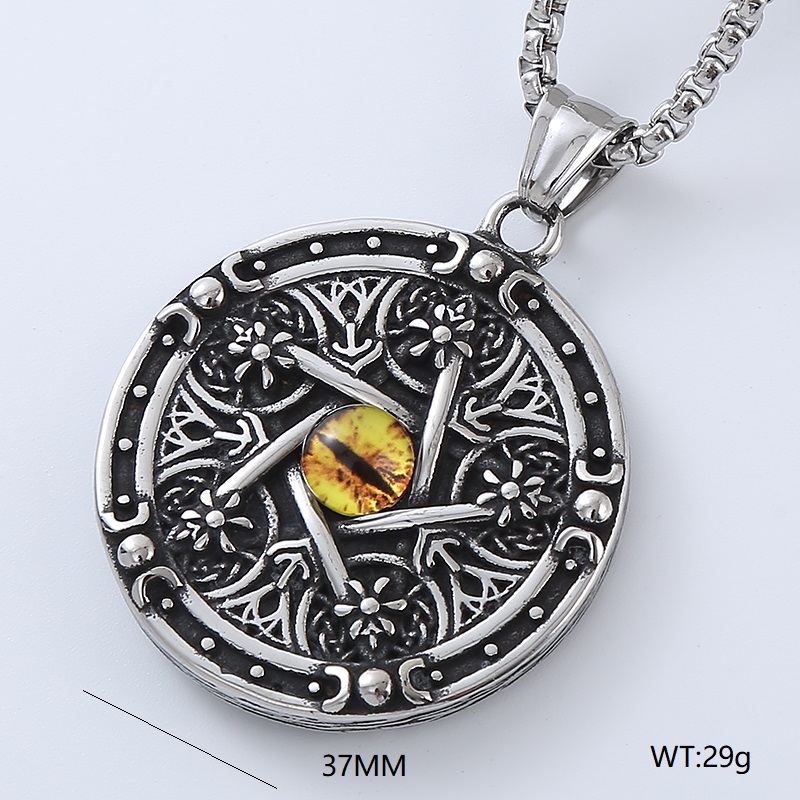 Punk Streetwear Cool Style Cross Devil'S Eye 304 Stainless Steel No Inlaid Men'S Pendant Necklace display picture 11