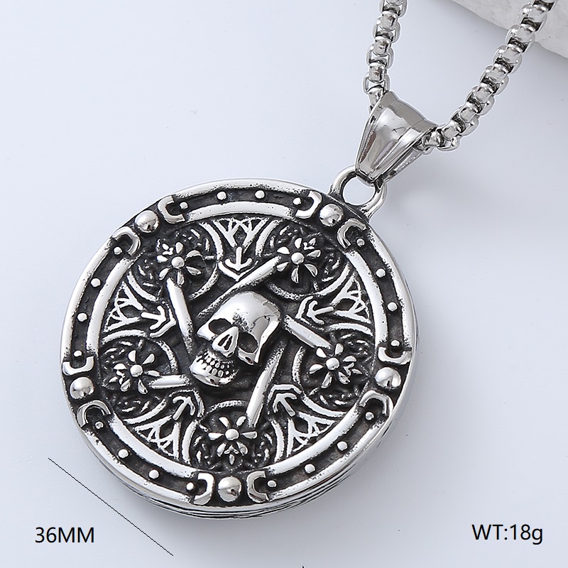 Punk Streetwear Cool Style Cross Devil'S Eye 304 Stainless Steel No Inlaid Men'S Pendant Necklace display picture 10