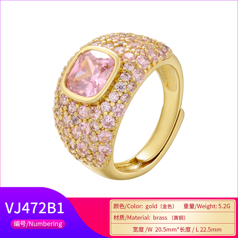 Elegant Luxurious Round Copper Plating Inlay Zircon 18k Gold Plated Open Rings display picture 7