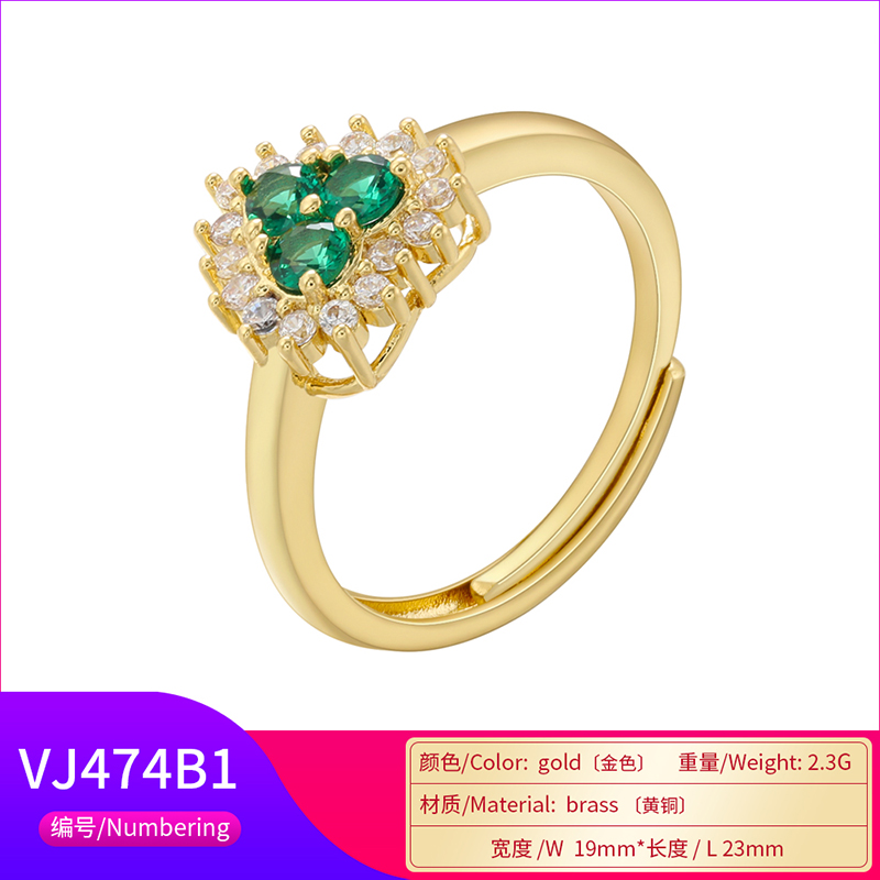 Casual Simple Style Heart Shape Copper Plating Inlay Zircon 18k Gold Plated Open Rings display picture 14
