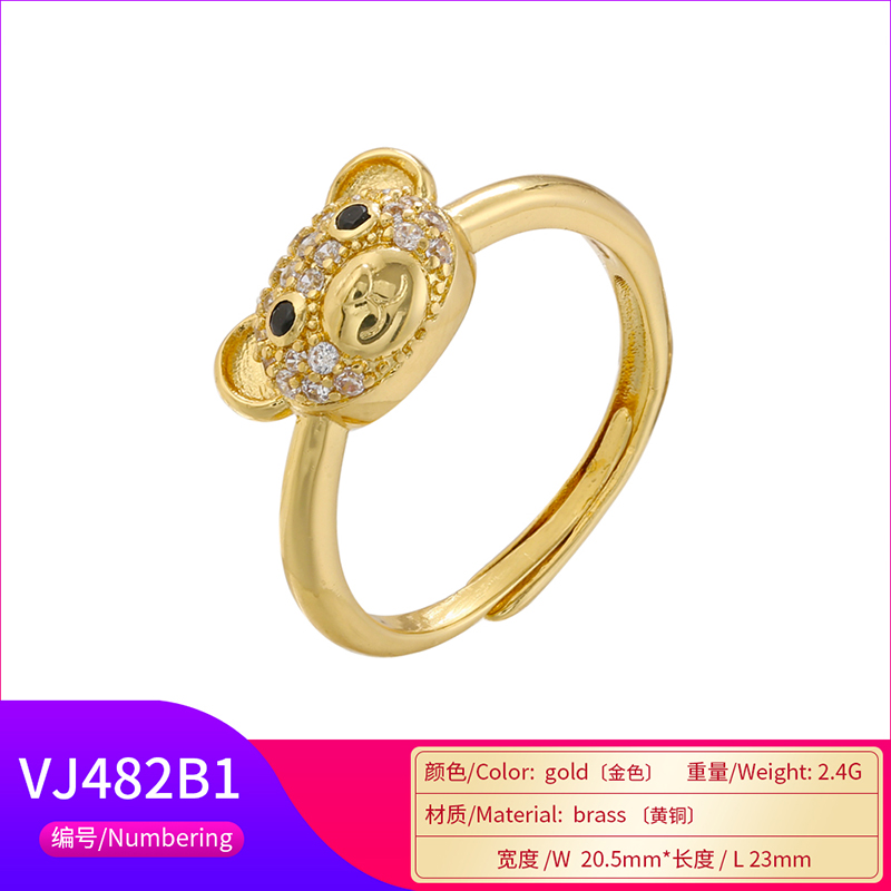 Casual Elegant Butterfly Copper Plating Inlay Zircon 18k Gold Plated Open Rings display picture 14