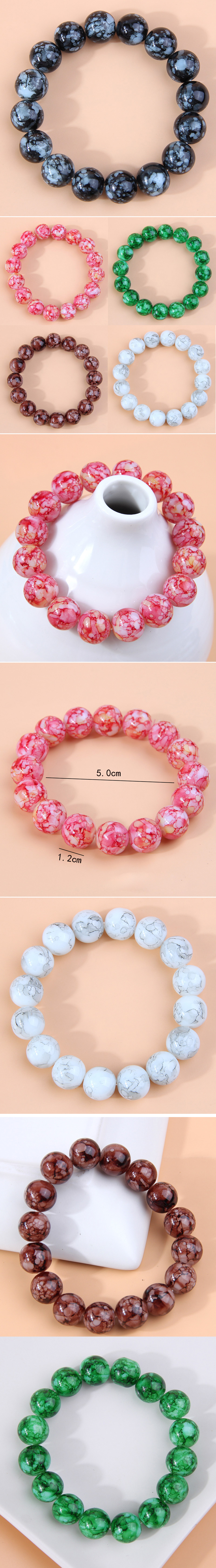 Wholesale Jewelry Simple Style Round Resin Beaded Bracelets display picture 1