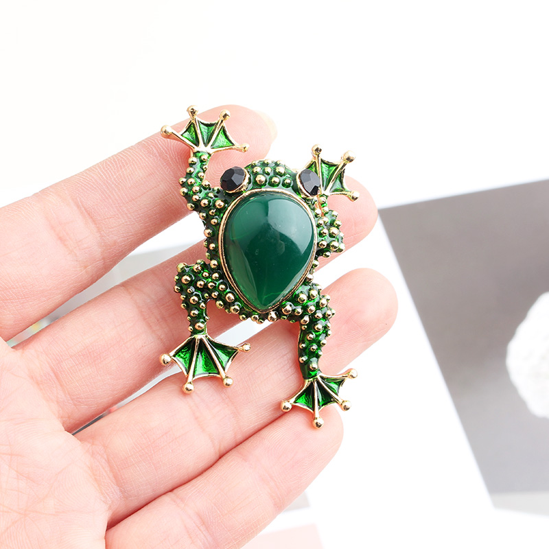 Ig Style Cartoon Style Pastoral Frog Alloy Inlay Artificial Gemstones Unisex Brooches display picture 3