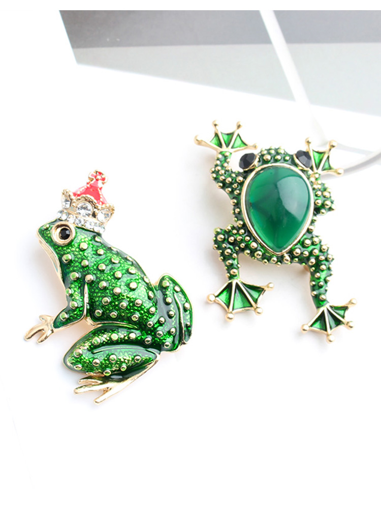 Ig Style Cartoon Style Pastoral Frog Alloy Inlay Artificial Gemstones Unisex Brooches display picture 5
