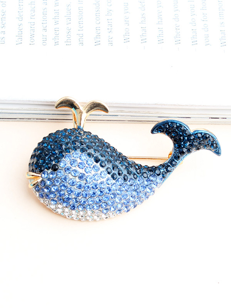 Cute Dolphin Alloy Inlay Zircon Unisex Brooches display picture 1