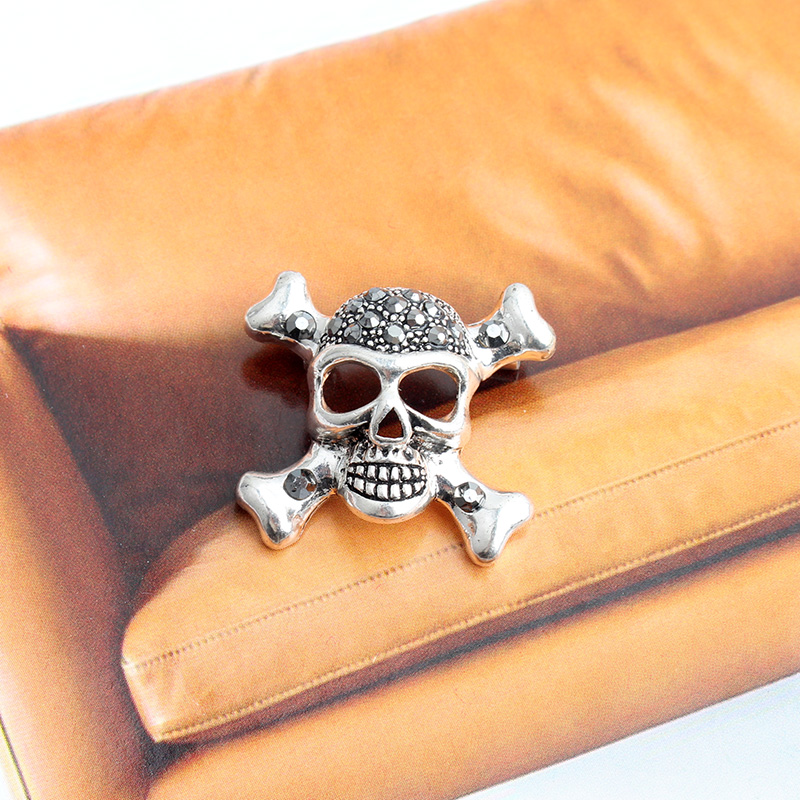Funny Skull Alloy Inlay Alloy Men's Brooches display picture 2