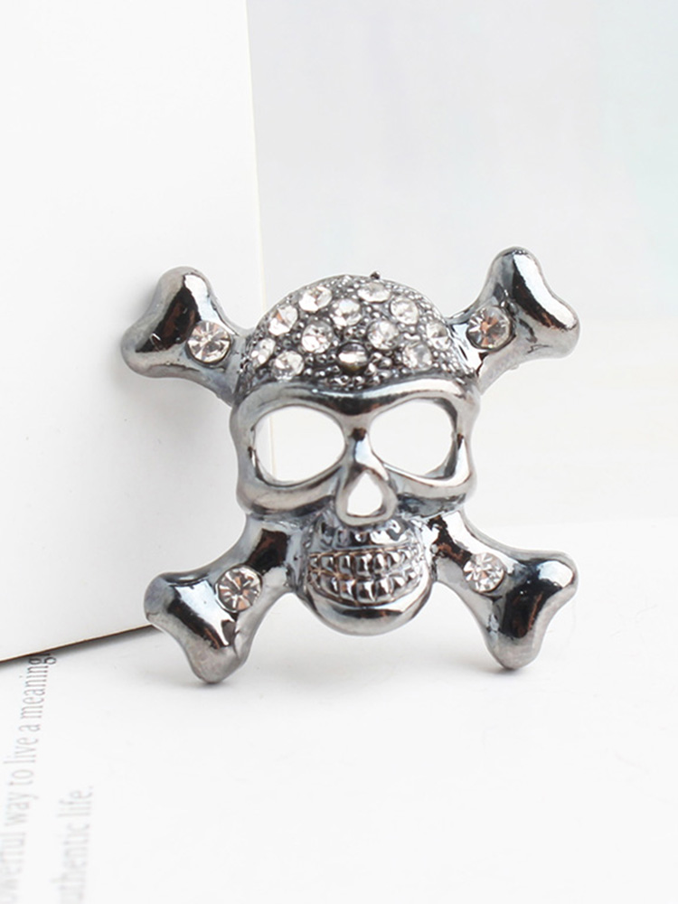 Funny Skull Alloy Inlay Alloy Men's Brooches display picture 4