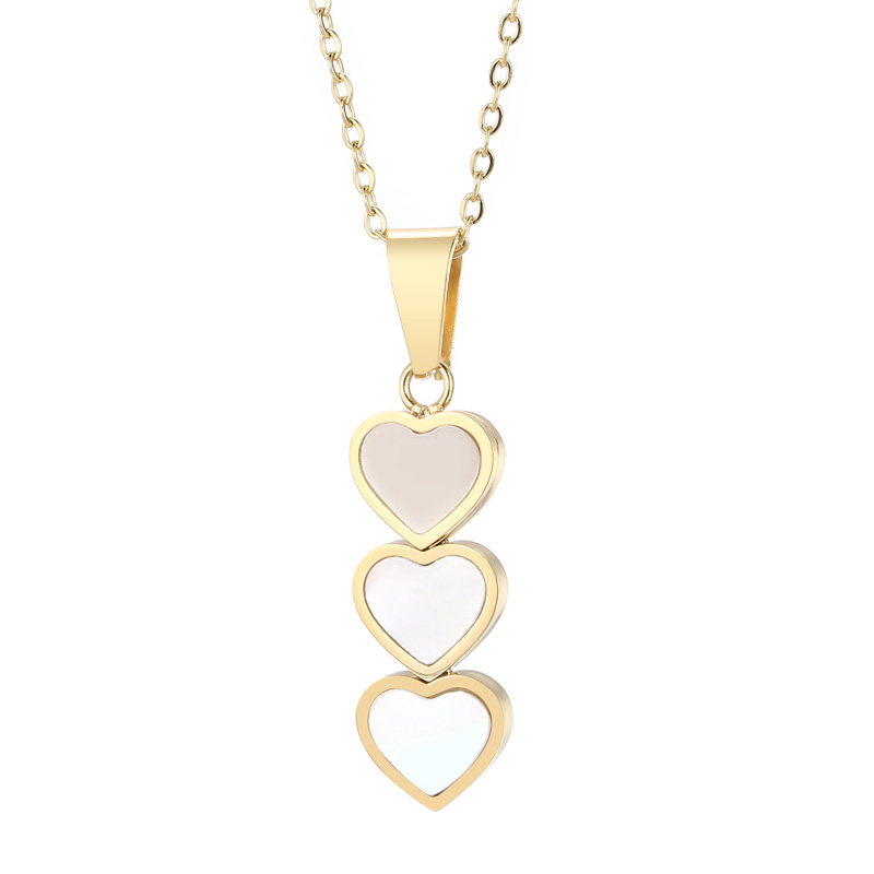 Titanium Steel 18K Gold Plated Cute Vacation Heart Shape Jewelry Set display picture 6