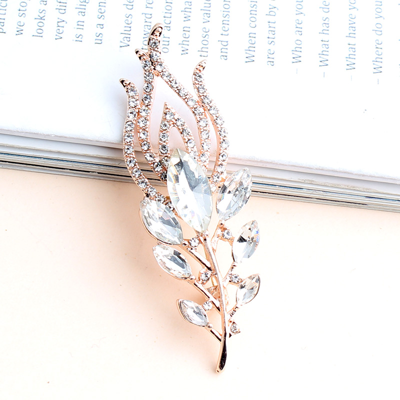 Shiny Tree Flower Alloy Inlay Zircon Women's Brooches display picture 1