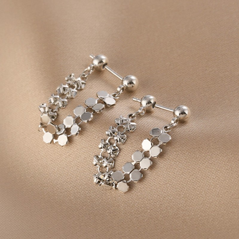 1 Pair Simple Style Solid Color Patchwork Alloy Ear Studs display picture 1