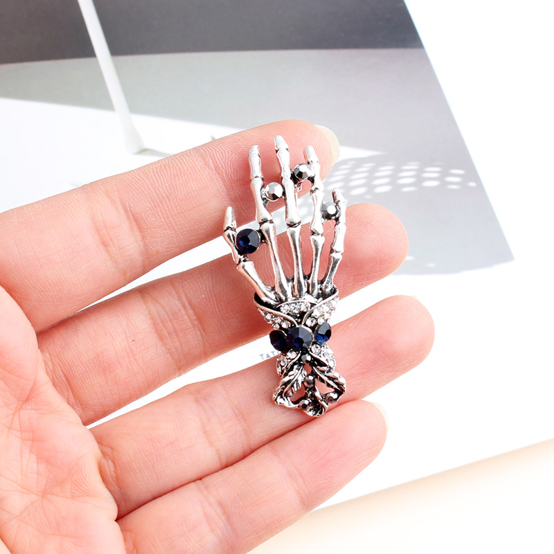Cool Style Shiny Palm Alloy Inlay Rhinestones Unisex Brooches display picture 4