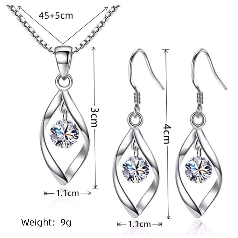 Commute Solid Color Alloy Iron Plating Inlay Zircon Women's Earrings Necklace display picture 6