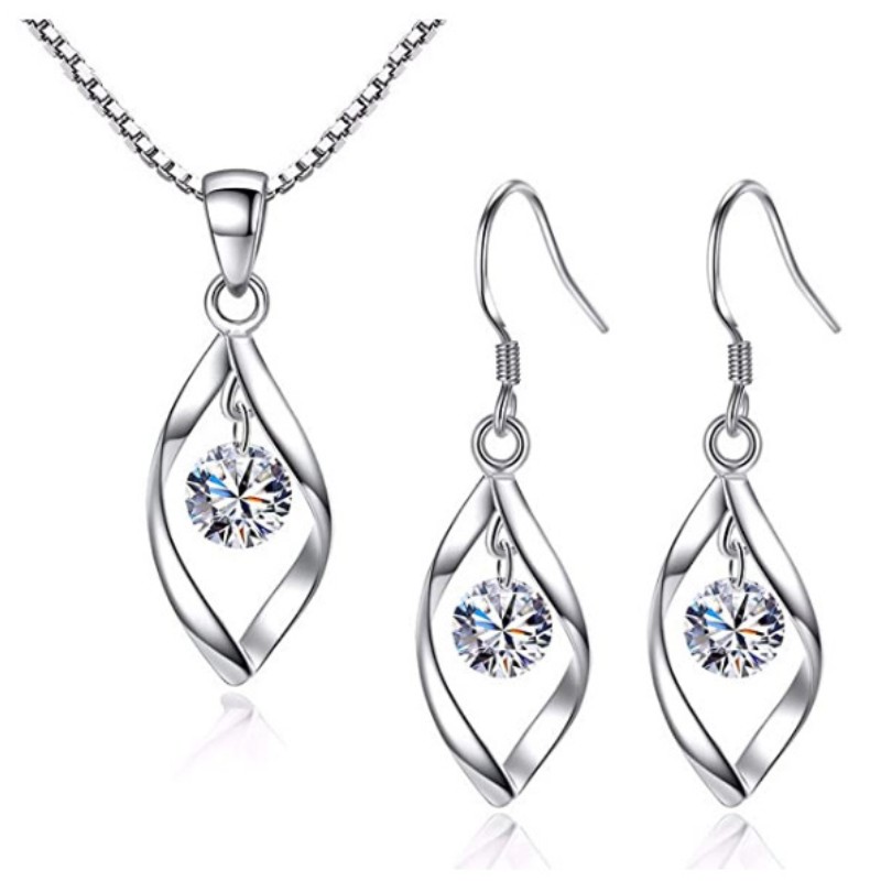 Commute Solid Color Alloy Iron Plating Inlay Zircon Women's Earrings Necklace display picture 5