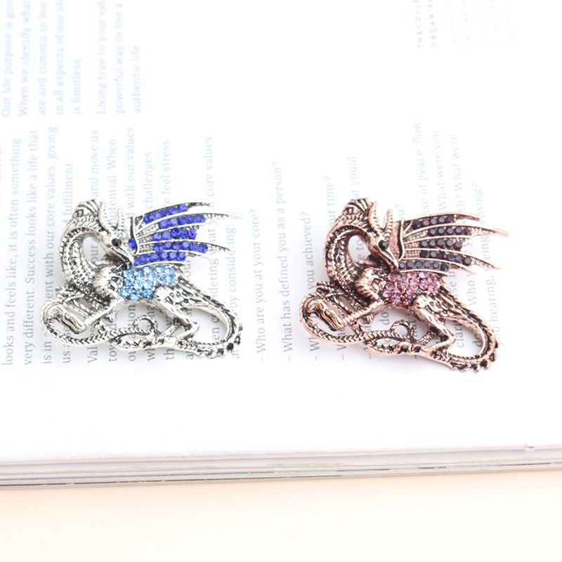 Retro Dragon Alloy Inlay Alloy Men's Brooches display picture 1
