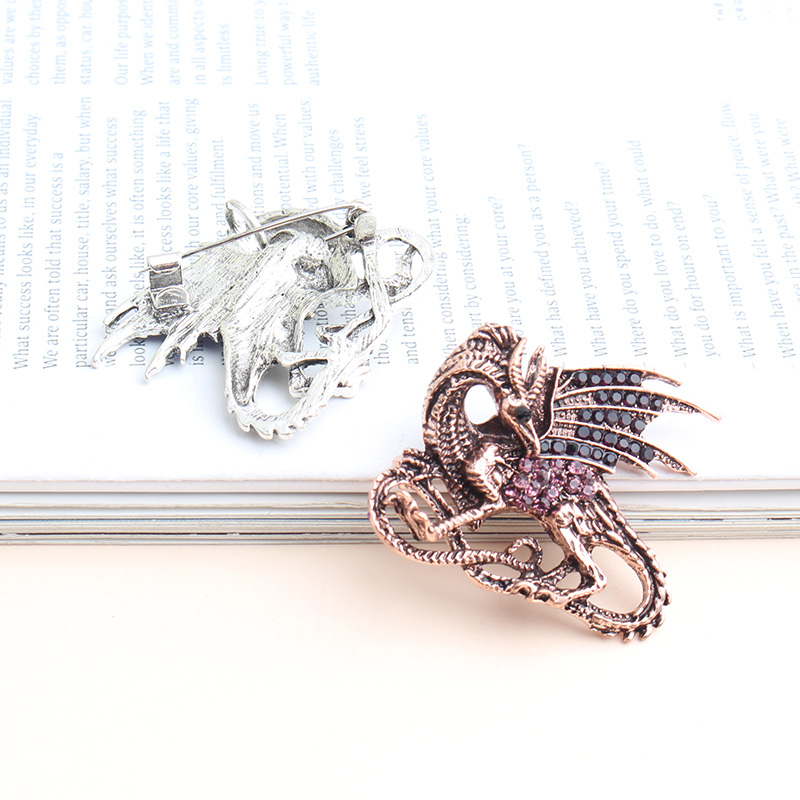Retro Dragon Alloy Inlay Alloy Men's Brooches display picture 3