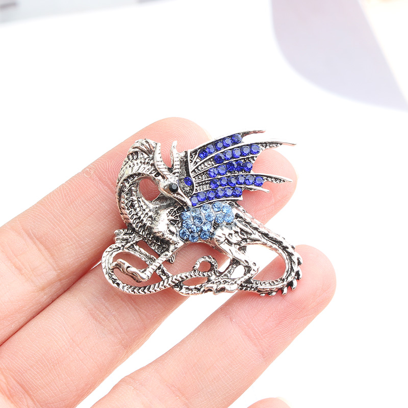 Retro Dragon Alloy Inlay Alloy Men's Brooches display picture 2