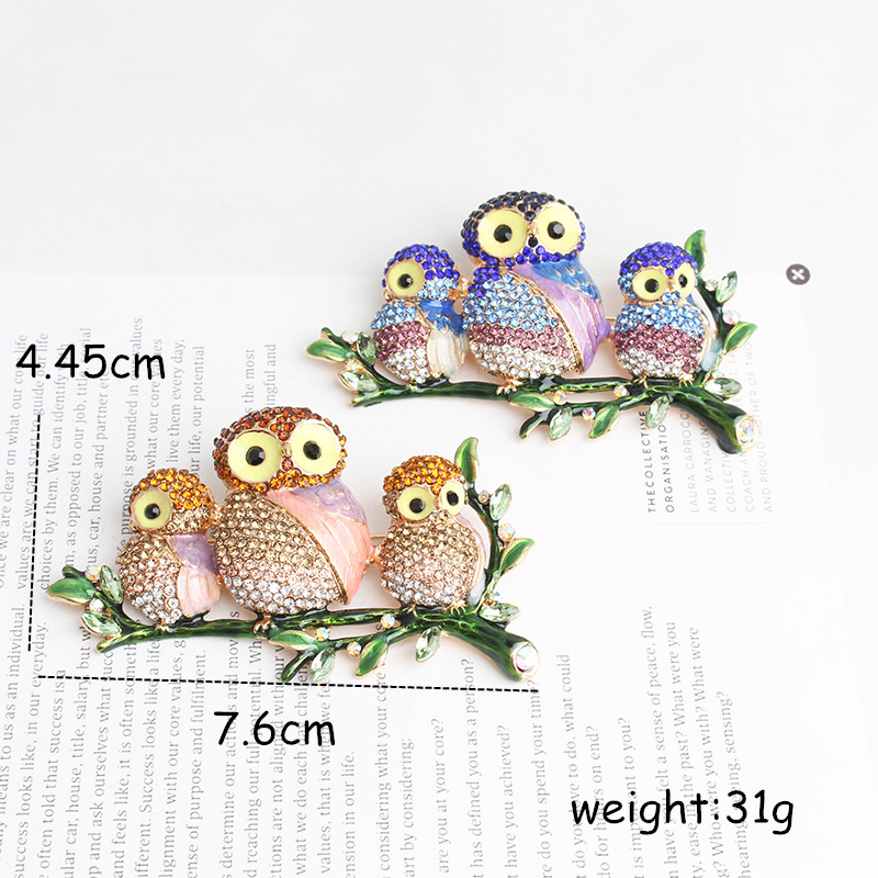 Retro Novelty Owl Alloy Inlay Rhinestones Unisex Brooches display picture 2