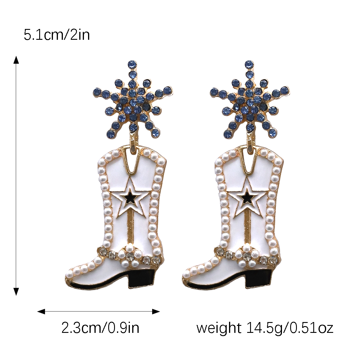 1 Pair Cowboy Style Boots Inlay Alloy Artificial Gemstones Drop Earrings display picture 4