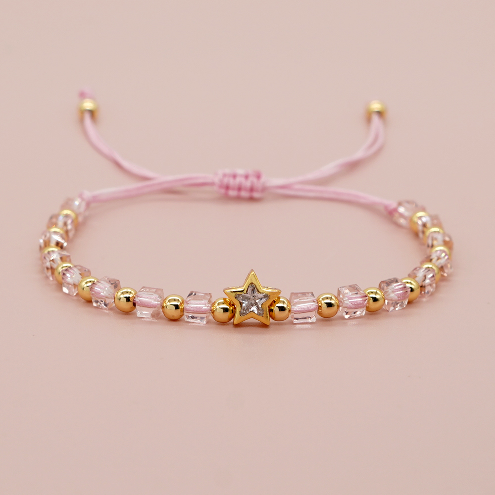 Simple Style Pentagram Heart Shape Artificial Crystal Beaded Braid Women's Bracelets display picture 8