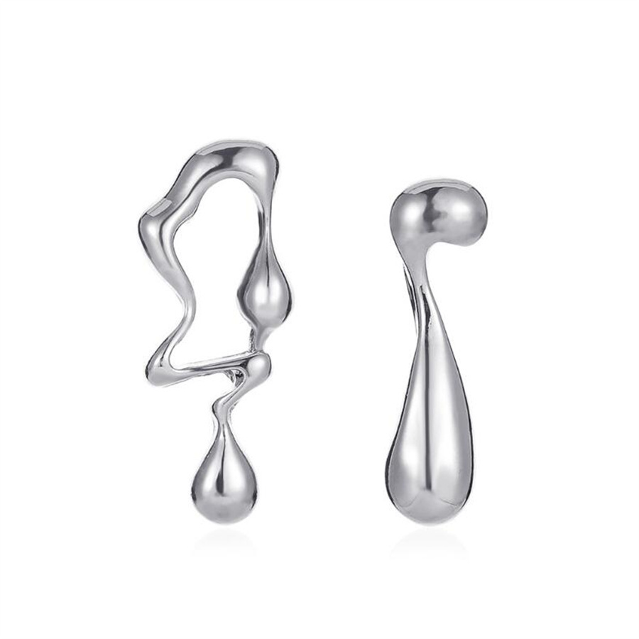 1 Pair Casual Asymmetrical Alloy Ear Studs display picture 2