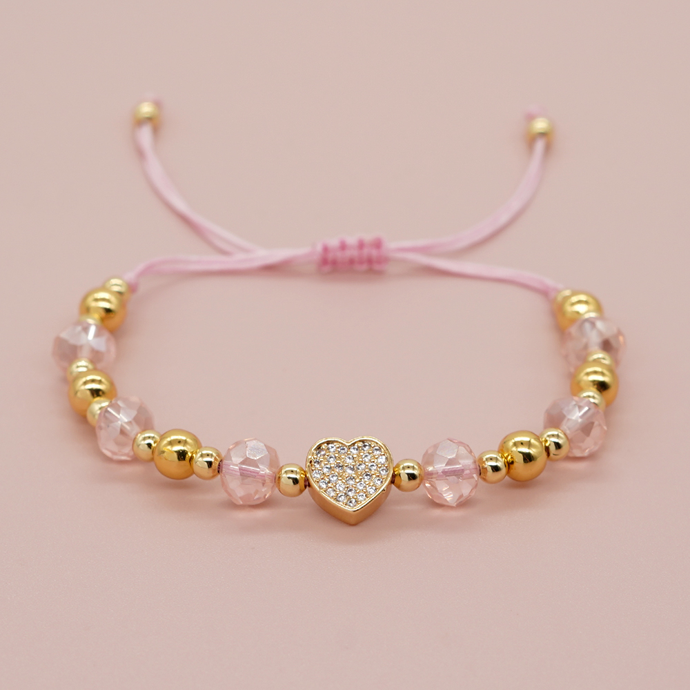 Simple Style Pentagram Heart Shape Artificial Crystal Beaded Braid Women's Bracelets display picture 9