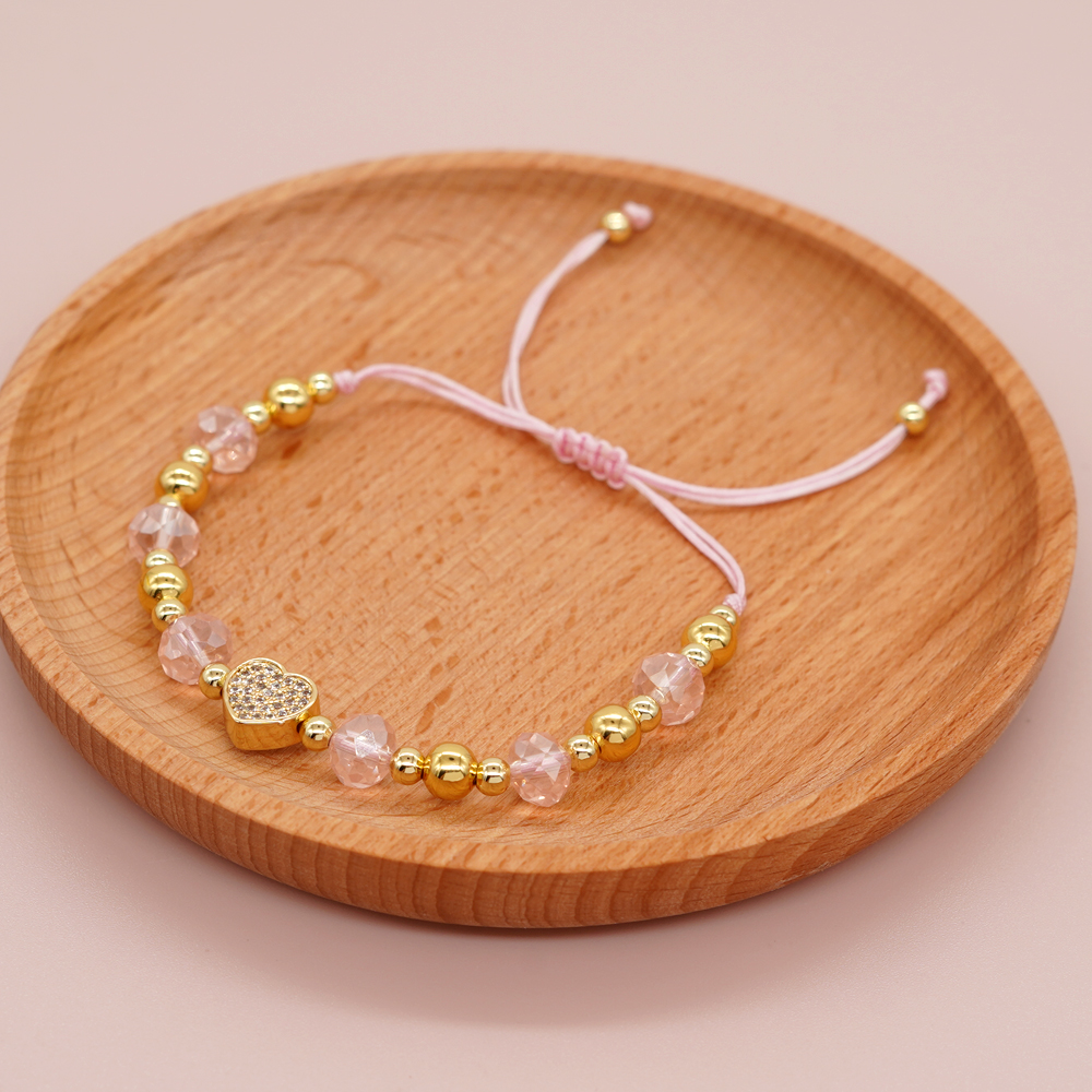 Simple Style Pentagram Heart Shape Artificial Crystal Beaded Braid Women's Bracelets display picture 10