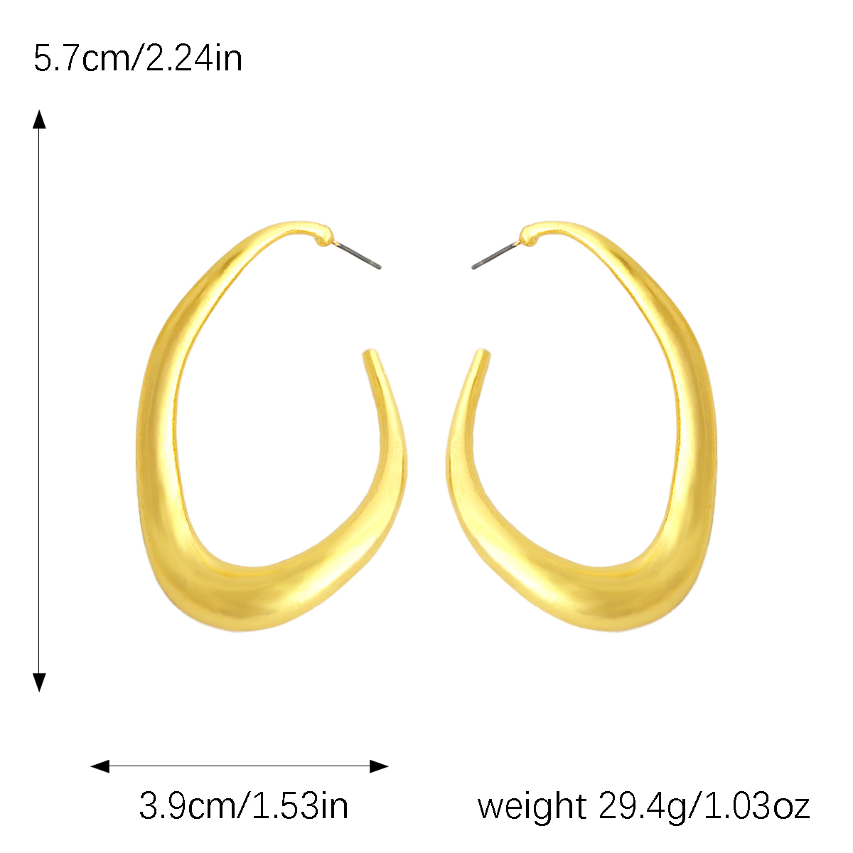 1 Pair Simple Style Irregular Plating Alloy Gold Plated Ear Studs display picture 1