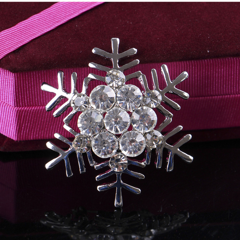 Estilo Simple Copo De Nieve Aleación Diamante De Imitación Embutido Diamantes De Imitación Mujeres Broches display picture 3