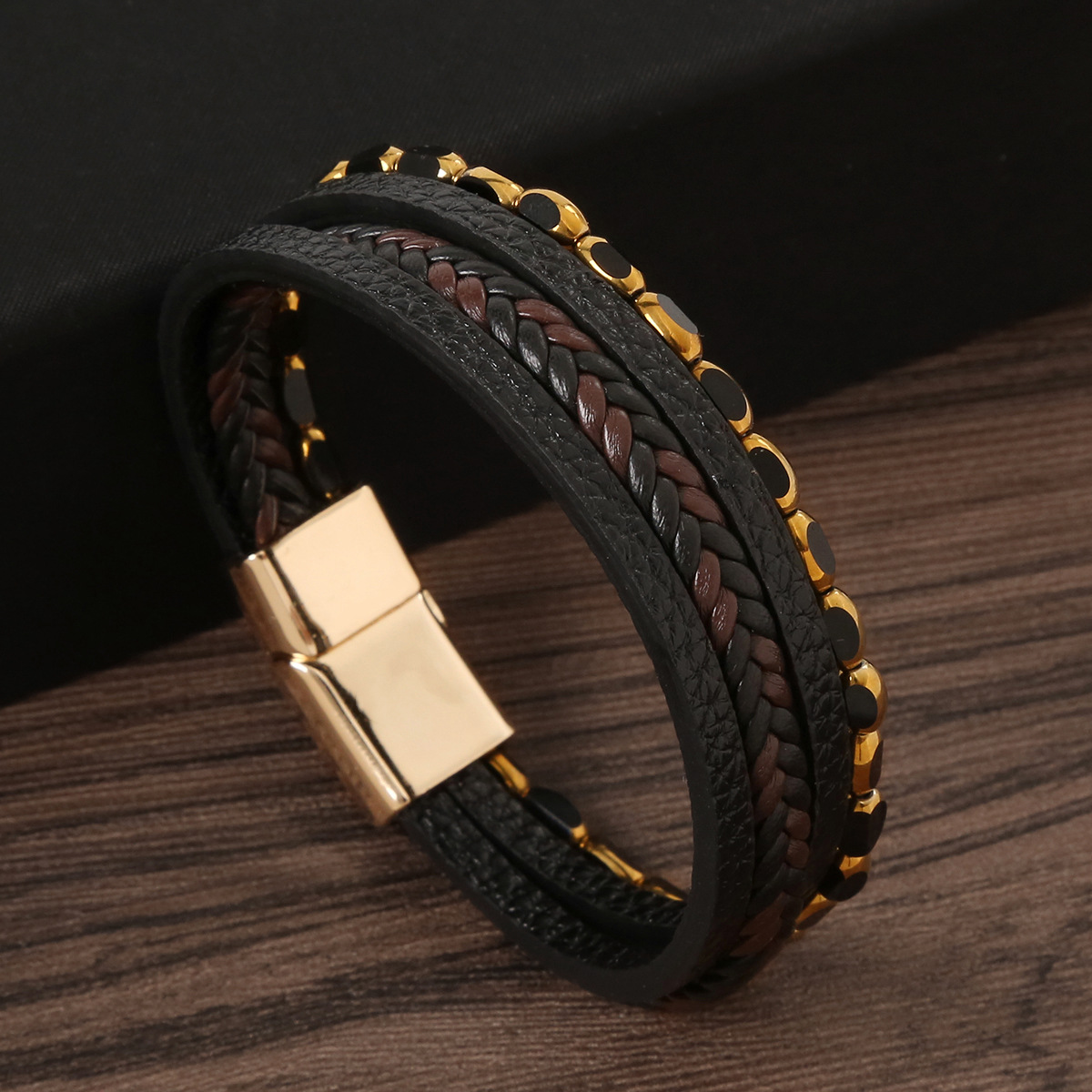 Classical Grain Alloy Handmade Men's Bracelets display picture 1