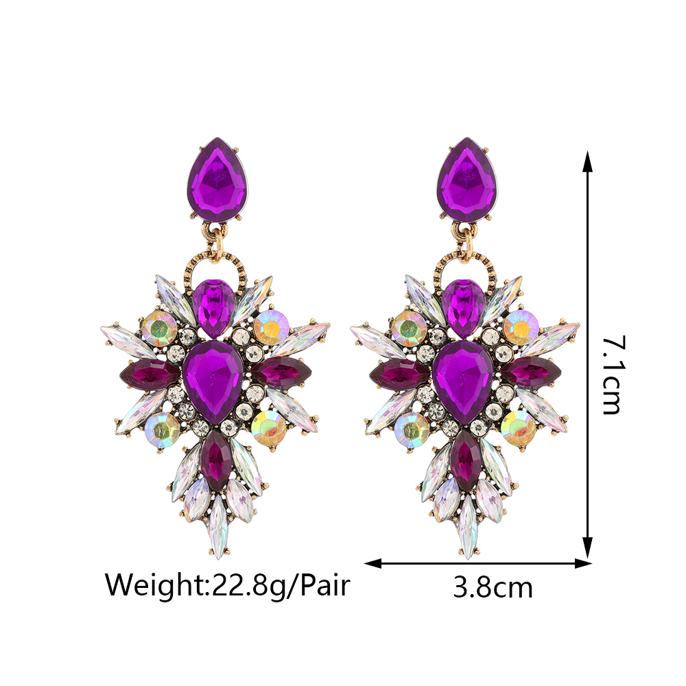 1 Pair Elegant Retro Luxurious Water Droplets Inlay Zinc Alloy Rhinestones Drop Earrings display picture 1