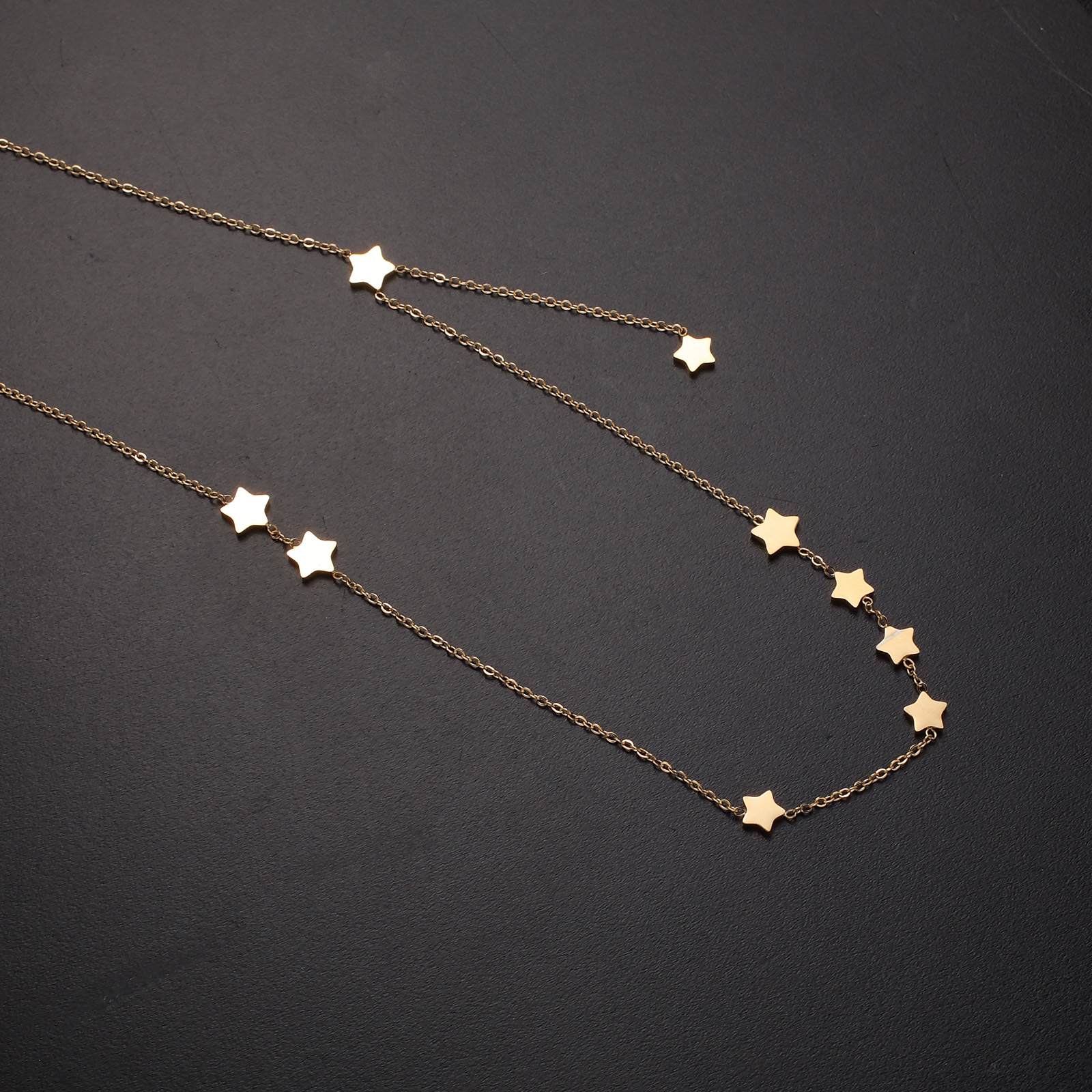 Modern Style Star Stainless Steel Polishing Plating Gold Plated Necklace display picture 1