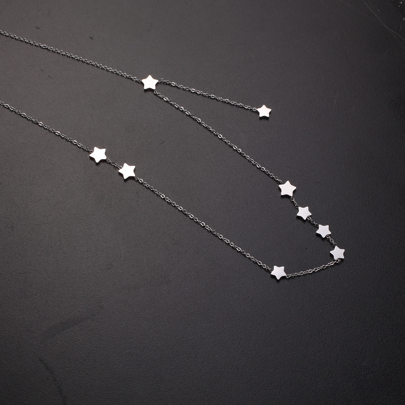 Moderner Stil Stern Rostfreier Stahl Polieren Überzug Vergoldet Halskette display picture 3