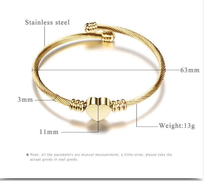 Simple Style Commute Four Leaf Clover Titanium Steel Plating Inlay Acrylic Malachite Gold Plated Bangle display picture 5