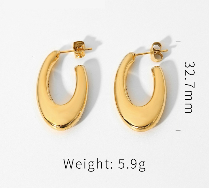 1 Pair Simple Style Classic Style Color Block Plating Titanium Steel Gold Plated Ear Studs display picture 2