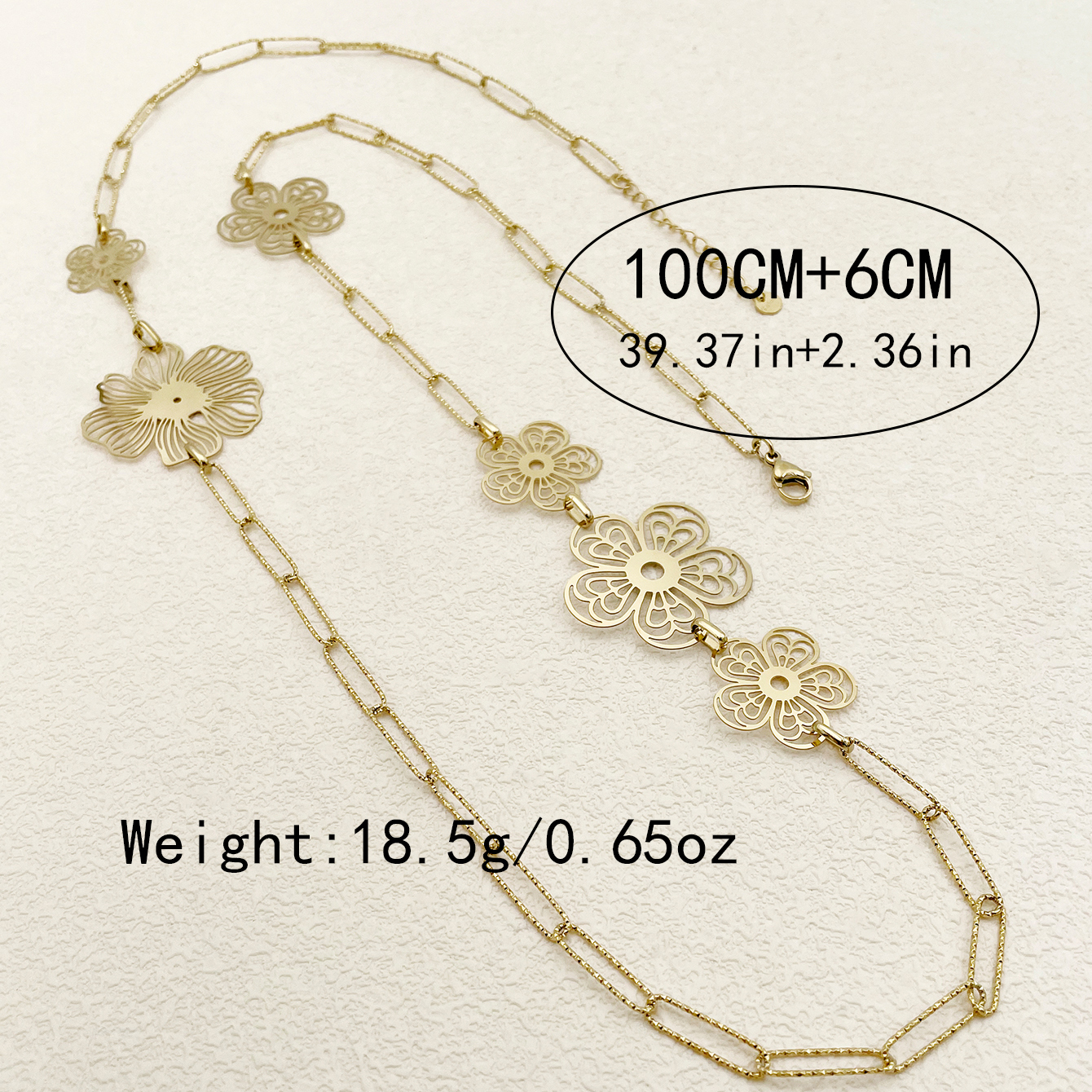 Acier Inoxydable 304 Plaqué Or 14K Glamour Style Moderne Placage Fleur Collier display picture 2