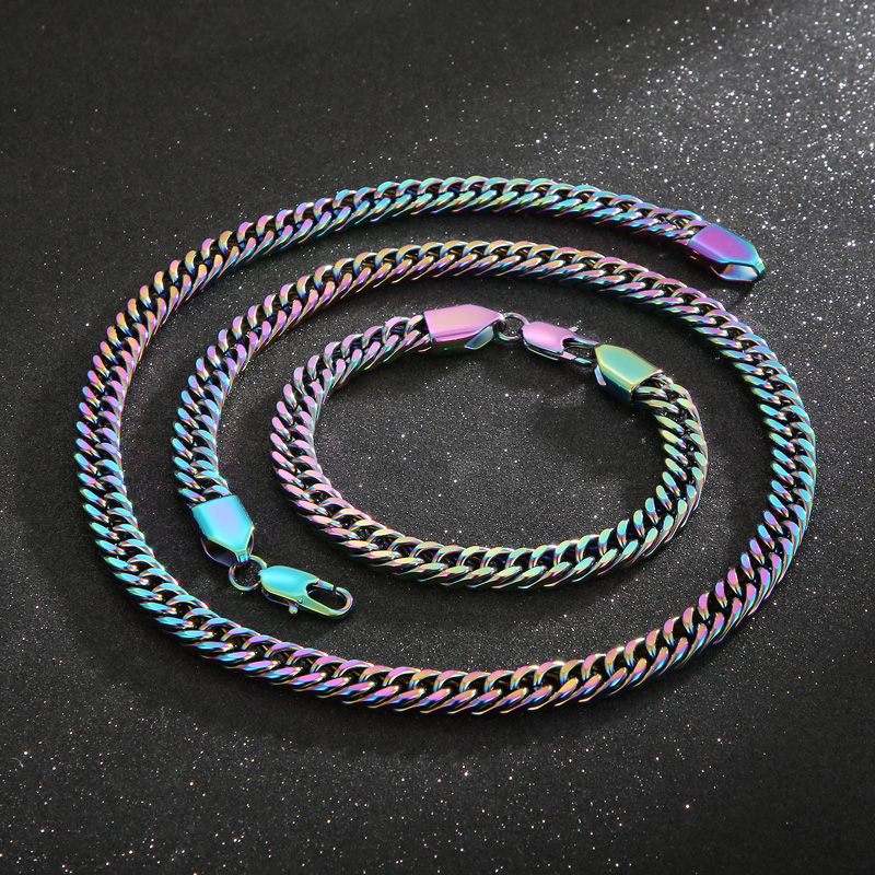 Titanium Steel Streetwear Solid Color Jewelry Set display picture 7