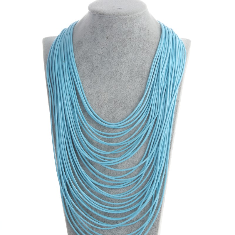 Exaggerated Solid Color Alloy Wax Line Wholesale Necklace display picture 1